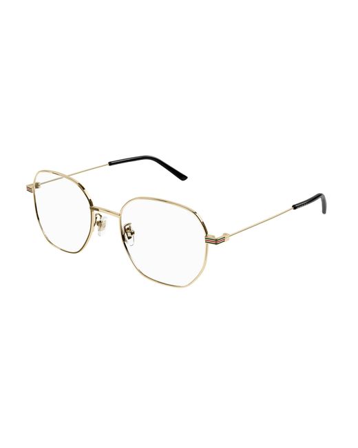 Gucci Black Gg1125Oa 003 Optical Frames Metal Geometric for men