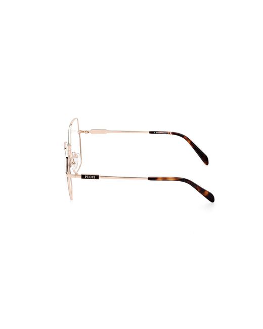 Emilio Pucci Black Ep5213 005 Optical Frames Metal Geometric Normal
