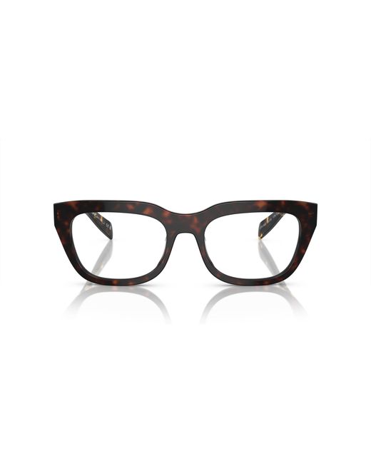 Prada Black Pr A06V 17N1O1 Optical Frames Acetate Transparent Geometric Normal