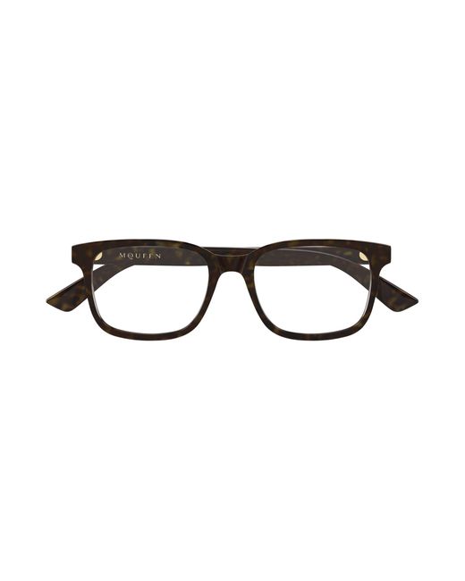 McQueen Black Am0541O 008 Optical Frames Acetate Transparent Squared for men