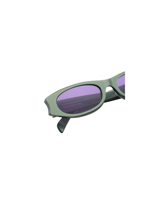 Retrosuperfuture Black 9Rm Razzo Metallic Mint Sunglasses Geometric Normal