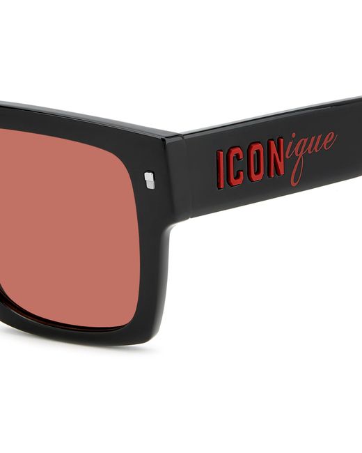 DSquared² Black Icon 0030/S Oit/U1 Sunglasses Acetate Squared Normal for men