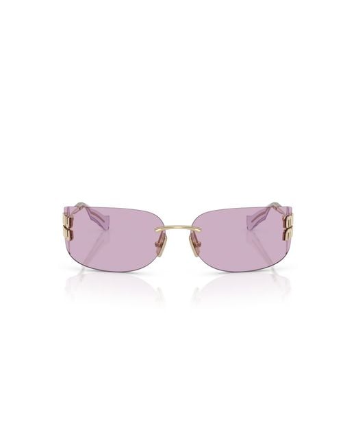 Miu Miu Black Mu A51S Zvn90O Sunglasses Metal Squared Normal