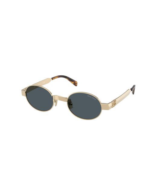 Miu Miu Black Mu B51S Zvn70B Sunglasses Metal Round Normal