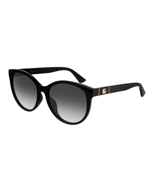 Gucci Black Gg0636Sk 001 Sunglasses Injected Round Normal Shaded