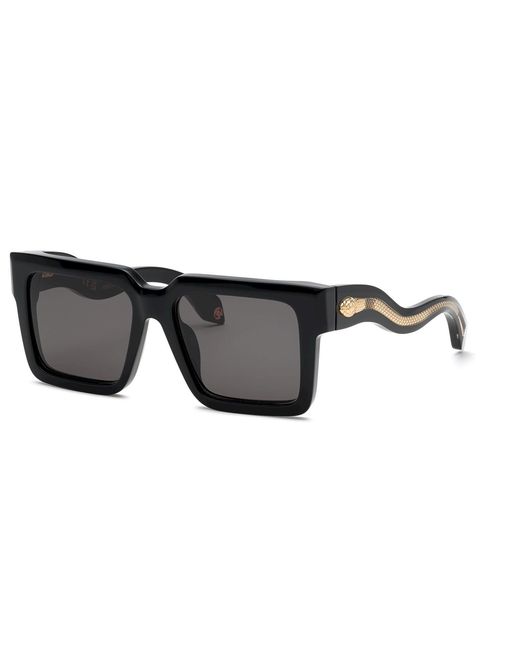 Roberto Cavalli Black Src055 700 Sunglasses Acetate Smoke Squared Normal