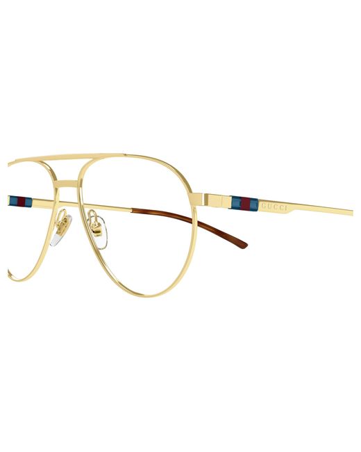 Gucci Black Gg1679O 002 Optical Frames Metal Transparent Pilot for men