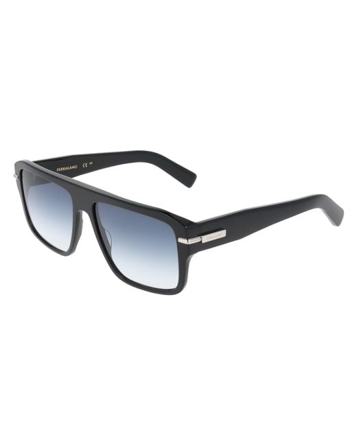Ferragamo Black Sf2078Slbi 001 Sunglasses Acetate Squared Normal for men
