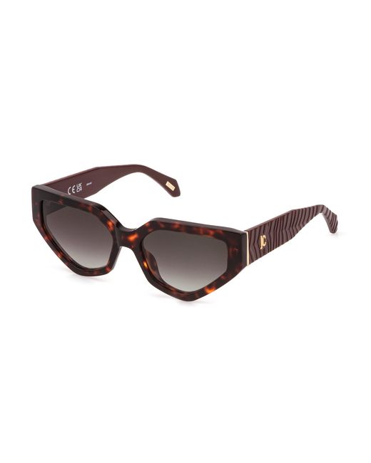 Just Cavalli Black Sjc196 909 Sunglasses Acetate Smoke Geometric Normal Nuanced