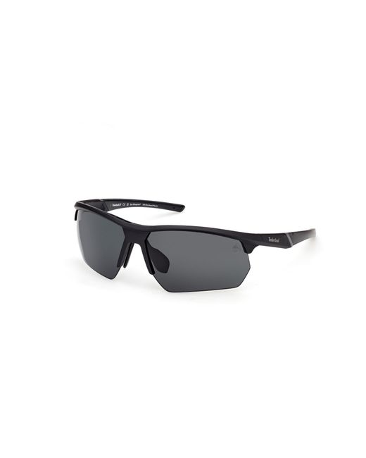 Timberland Black Tb00056 02D Sunglasses Injected Smoke Squared Polarized for men