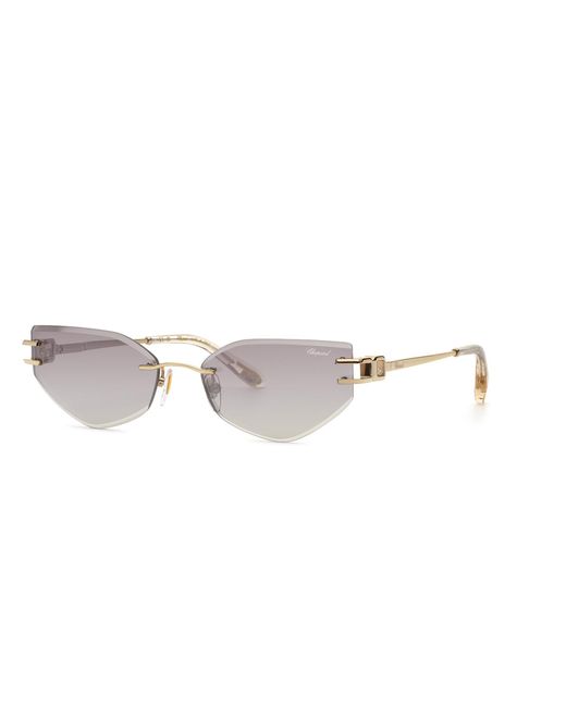 Chopard Black Schm60S 594X Sunglasses Metal Smoke Geometric Mirror Nuanced