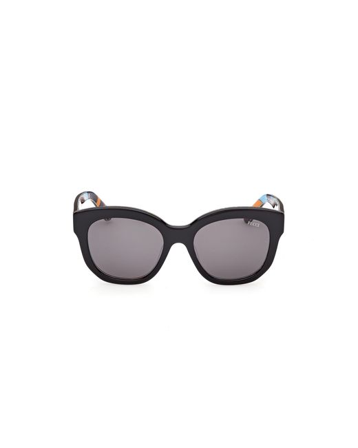 Emilio Pucci Black Ep0254 05A Sunglasses Acetate Smoke Geometric Normal