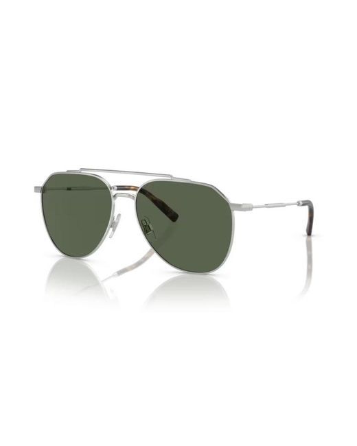 Dolce & Gabbana Green Dg2296 05/9A Sunglasses Steel Pilot Polarized for men