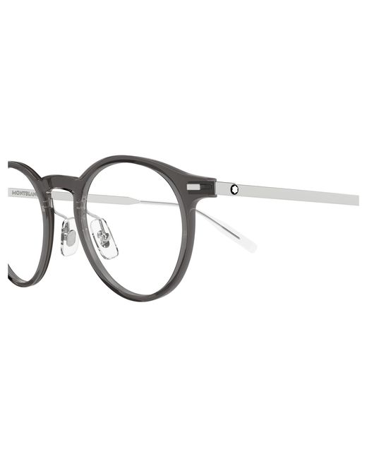 Montblanc Black Mb0426O 004 Optical Frames Injected Transparent Round for men