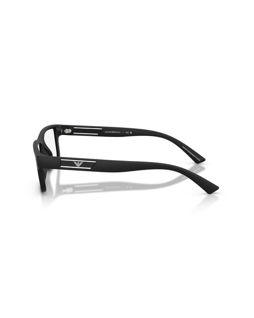 Emporio Armani Black Ea3278 5017 Optical Frames Injected Transparent Squared Normal for men
