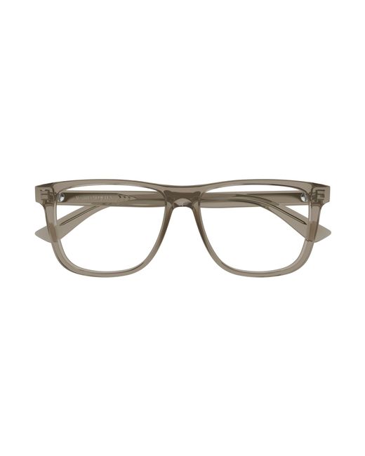McQueen Black Am0463O 005 Optical Frames Acetate Transparent Pilot for men