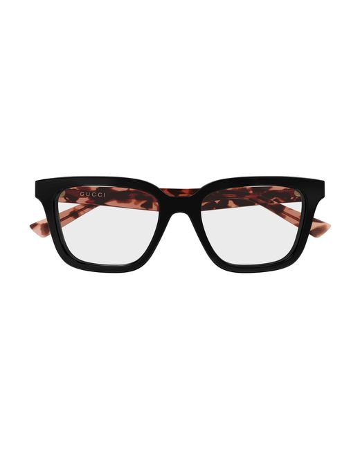 Gucci Black Gg2186Oa 004 Optical Frames Acetate Transparent Squared