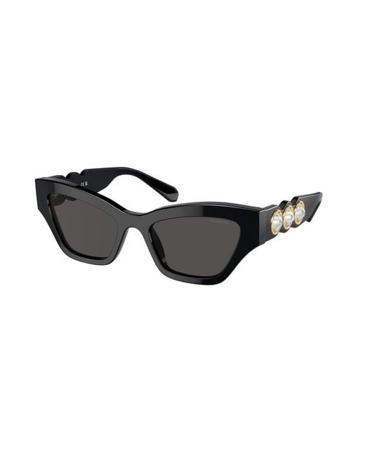 Swarovski Black Sk6021 100181 Sunglasses Acetate Geometric Polarized