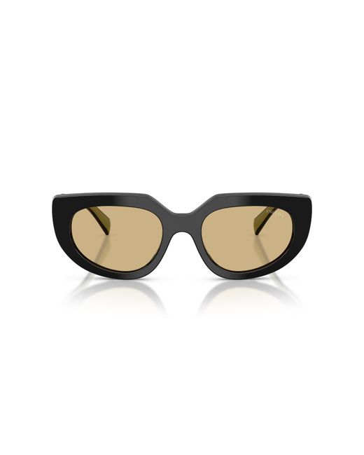 Prada Black Pr D02S 03K10R Sunglasses Acetate Round Normal