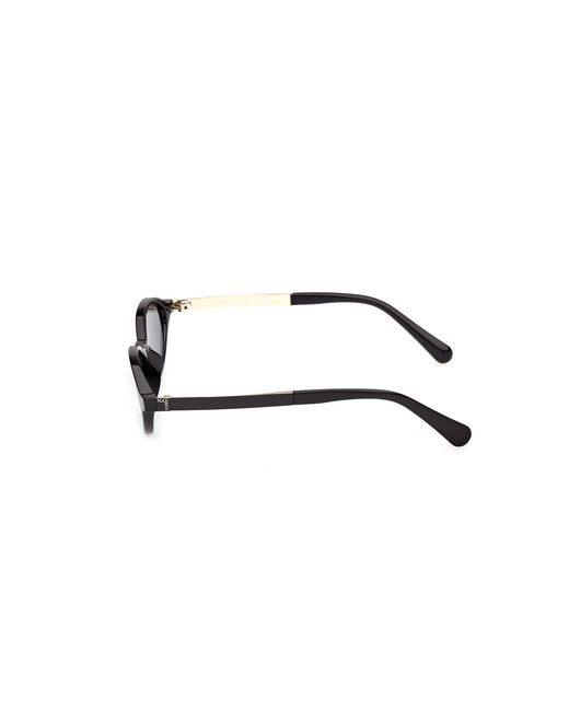 MAX&Co. Black Mo0158 01A Sunglasses Injected Smoke Round Normal