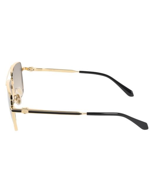 Ferragamo Black Sf329Slbi 710 Sunglasses Metal Squared Normal for men