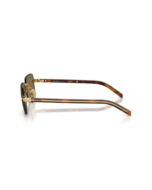 Prada Black Pr D55S 5Ak90F Sunglasses Metal Squared Normal for men