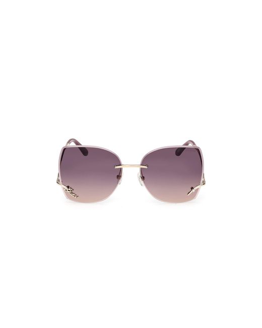 Guess Black Gu00269 32Z Sunglasses Metal Squared Normal