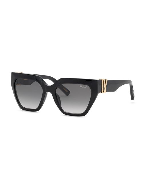 Chopard Black Sch415M 700 Sunglasses Acetate Smoke Squared Anti-Glare Nuanced