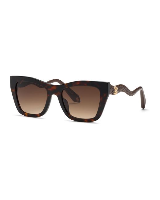 Roberto Cavalli Black Src129M 743 Sunglasses Acetate Squared Normal Nuanced