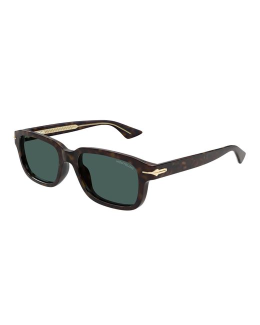 Montblanc Black Mb0436S 002 Sunglasses Acetate Squared for men