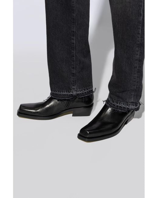 Versace Black Heeled Ankle Boots for men