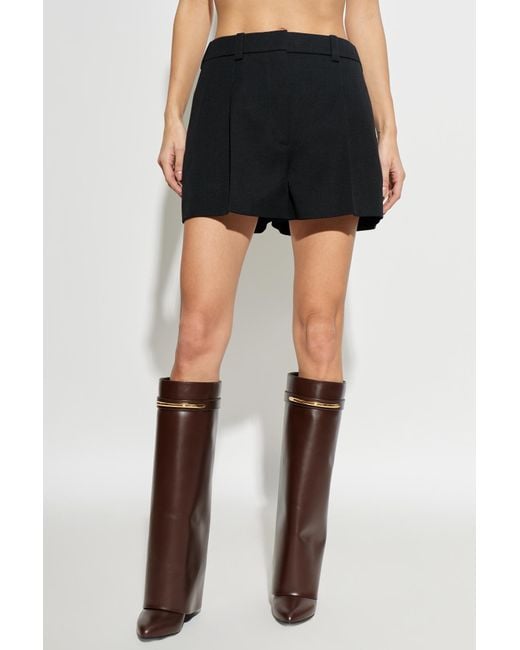 Givenchy Black Wool Shorts With Pleats