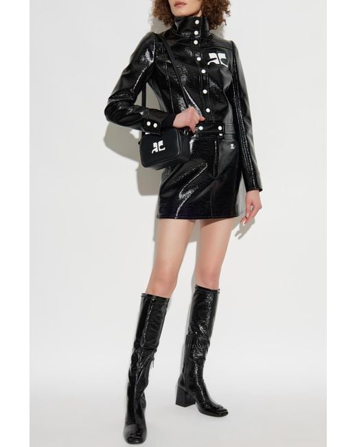 Courreges Black Short Skirt