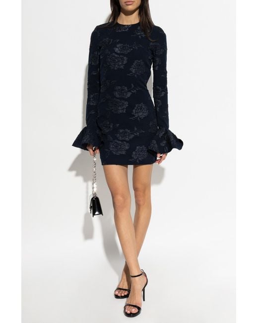 ROTATE BIRGER CHRISTENSEN Blue Dress With Floral Motif