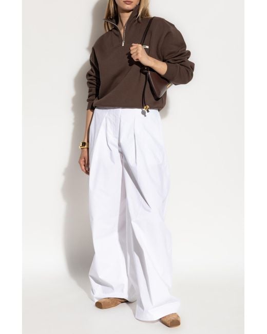 Jacquemus Brown Sweatshirt With Stand-Up Collar