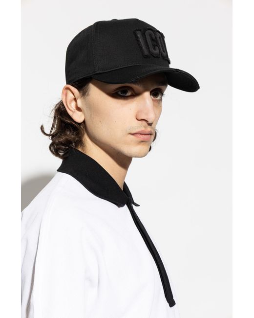 DSquared² Black Baseball Cap for men