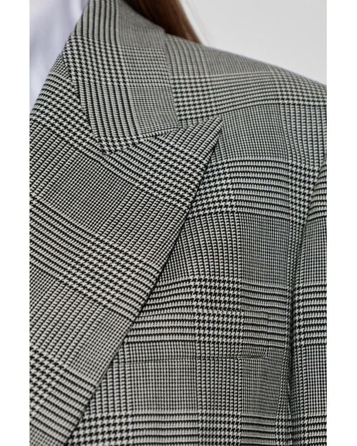Balmain Gray Houndstooth Blazer