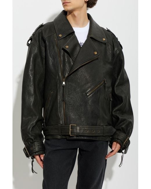 Balmain Black Leather Jacket for men