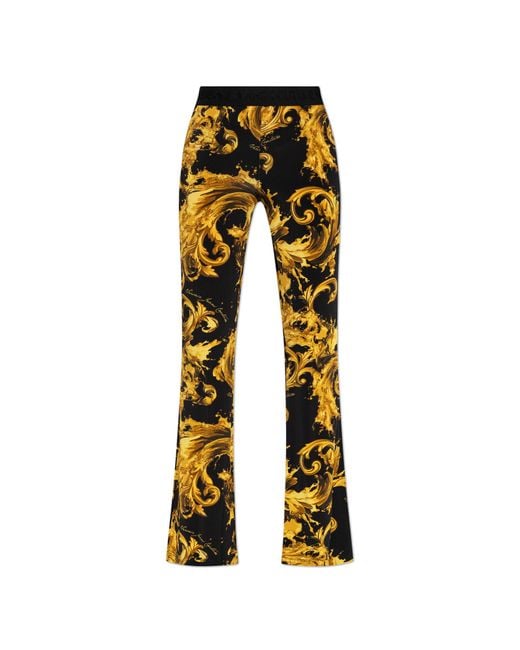 Versace Jeans Couture Yellow Trousers With Flared Legs