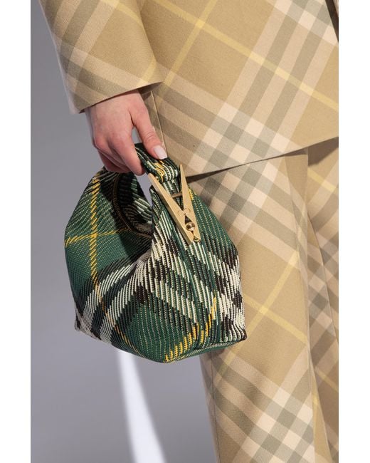 Burberry Green ‘Mini Peg Duffle’ Handbag