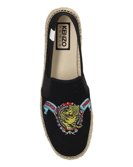 KENZO Black Espadrilles With Logo for men