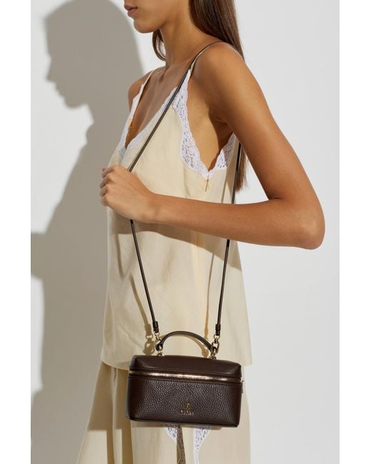 Furla Brown 'Camelia Micro' Leather Bag