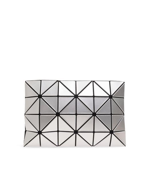 Bao Bao Issey Miyake White Branded Clutch With Geometrical Pattern,