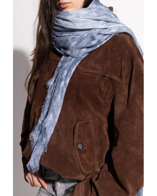 DSquared² Blue Scarf With Monogram