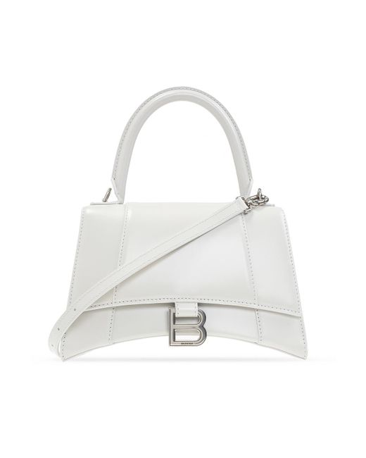Balenciaga Leather 'hourglass S' Shoulder Bag in Grey (Gray) - Lyst