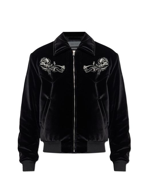 Alexander McQueen Black Velvet Jacket With Embroidery for men