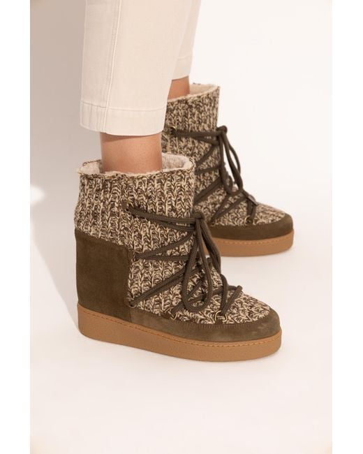 Isabel Marant Brown Wedge Snow Boots "Nowla"