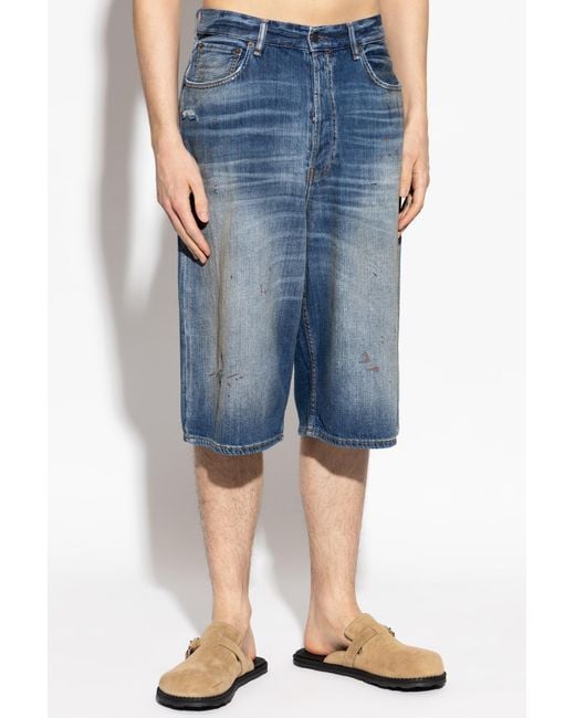 Acne Blue Denim Shorts for men