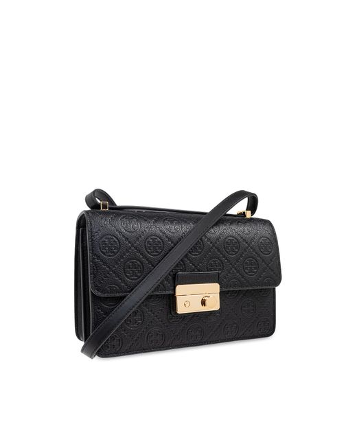 Tory Burch Blue Shoulder Bag 'T Monogram Pebble'