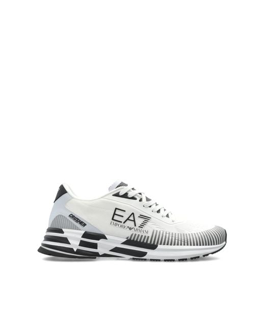 EA7 White Sports Shoes With A Logo for men